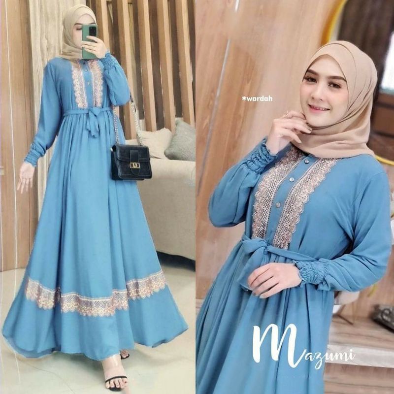 DRESS WANITA RENDA CERUTY BABYDOLL/MAJUMI DRESS/FASHION MUSLIM WANITA FIT XL/DRESS MELAYU TERBARU/FAR MOSLEMSTORE