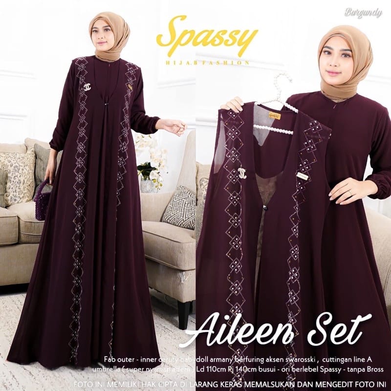 [Ada jumbo] AILEEN set / Ailen Dres / Aileen Dress / Aileen Gamis-6