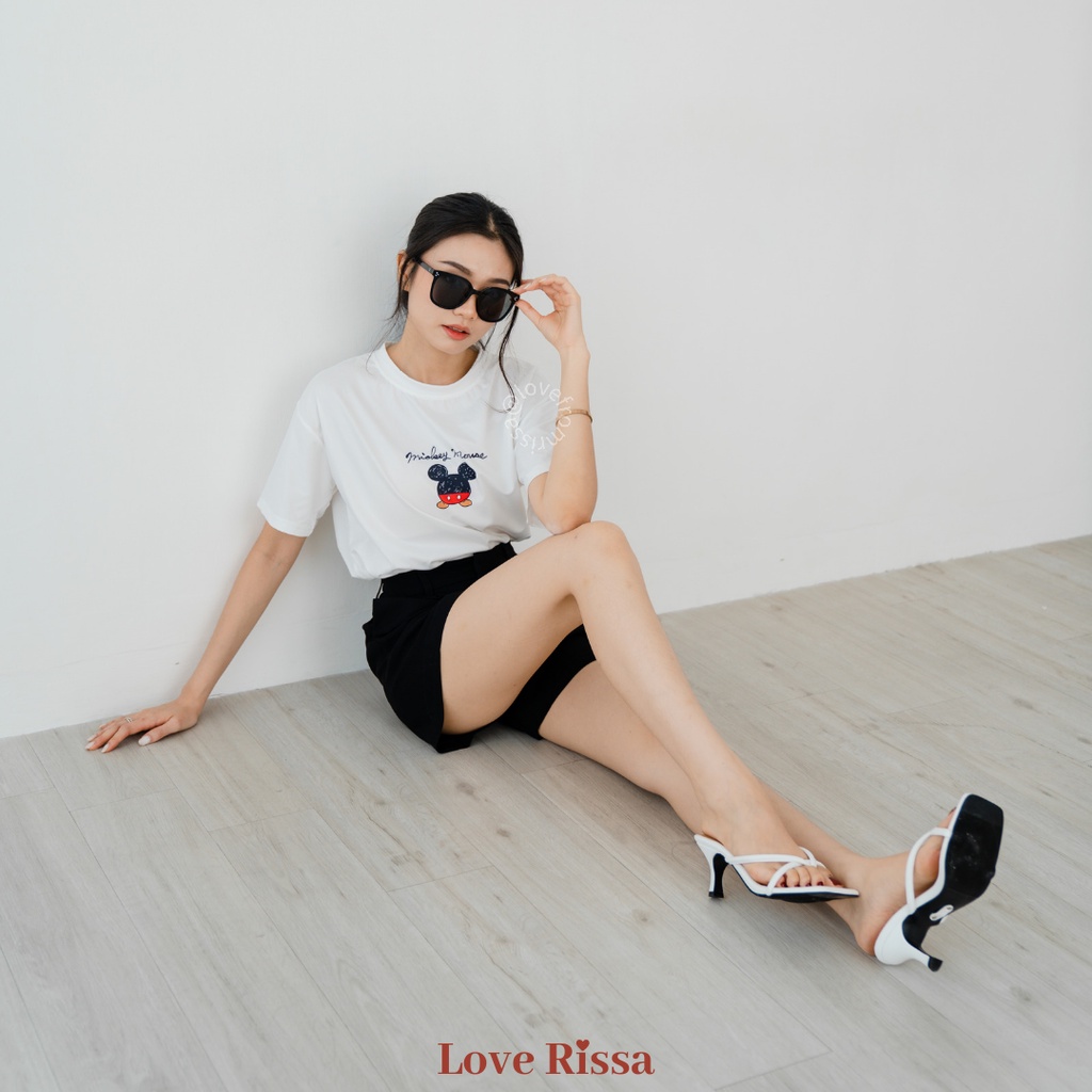 Kaos Tshirt Disney Oversized Korean Streetwear Baju Wanita Lengan Pendek Love Rissa