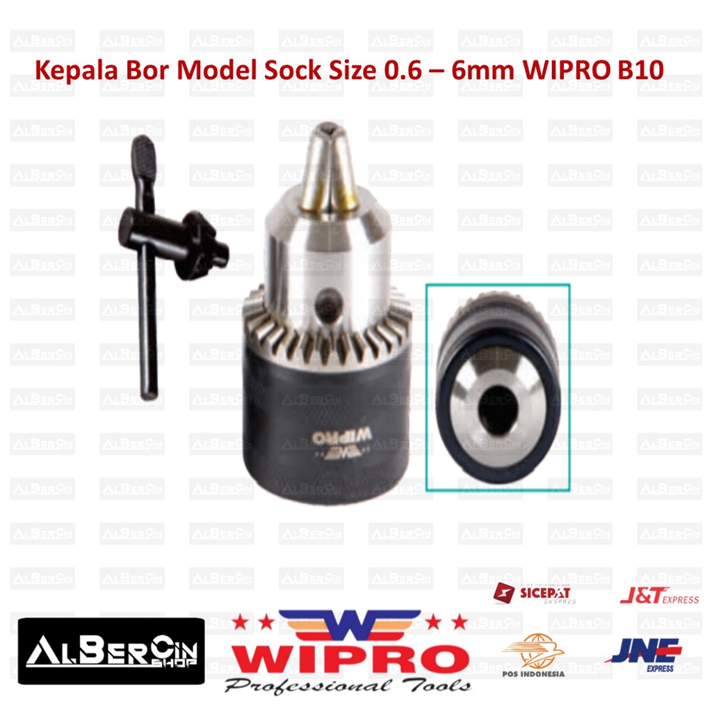Kepala Bor Model Sock 6mm 6 mm B10 WIPRO KBS-6 KBS 6