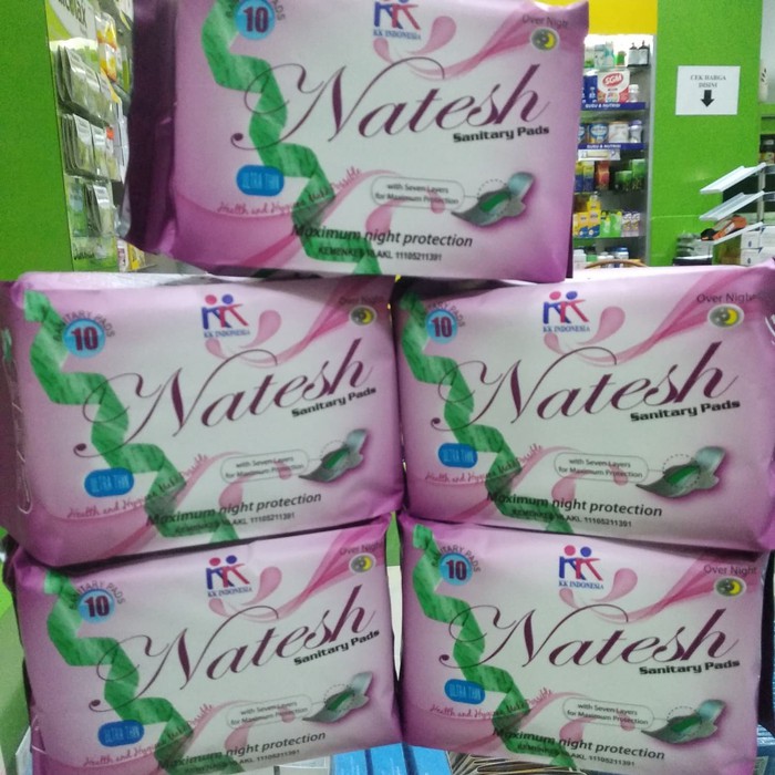 PAKET Hemat Pembalut Natesh Pantyliner 15pcs Day Siang 12pcs Night Malam 10pcs ANION KK Indonesia