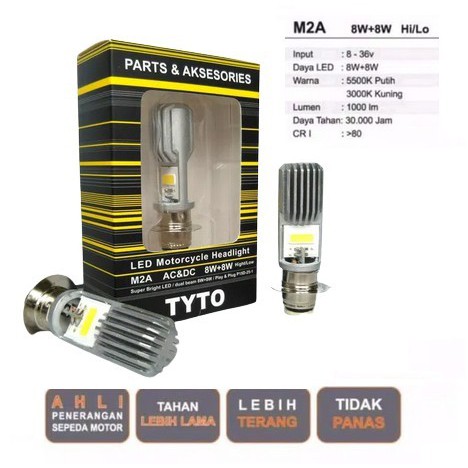 Lampu LED Motor socket H6 M2A TYTO Hi - Lo AC / DC