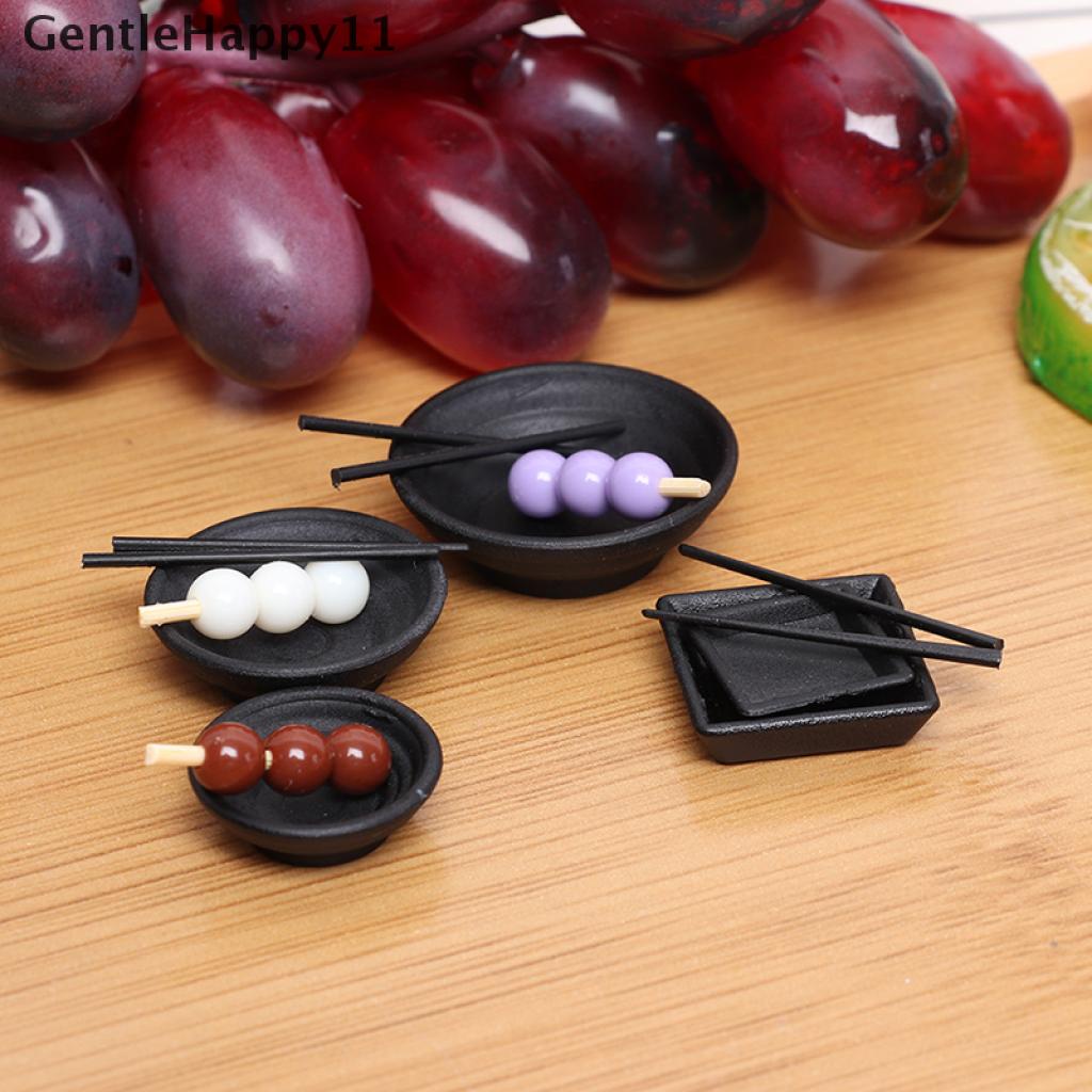 Gentlehappy Mainan Miniatur Mangkok + Sendok + Garpu + Sumpit Skala 1: 12 Untuk Dekorasi Dapur Rumah Boneka