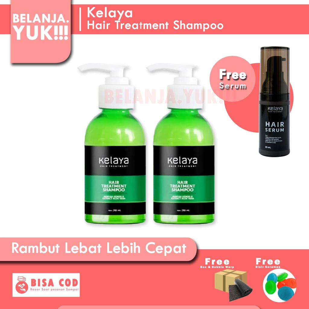 ORIGINAL Kelaya Hair Treatment Shampoo Shampo Botak Rontok Penumbuh Rambut (BELI 2 FREE 1)-2 shampo free miyara