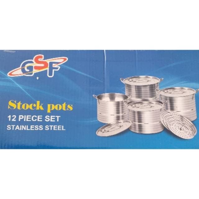 GSF stock pot panci steamer 12pc G 2431/panci kukusan stainless steel