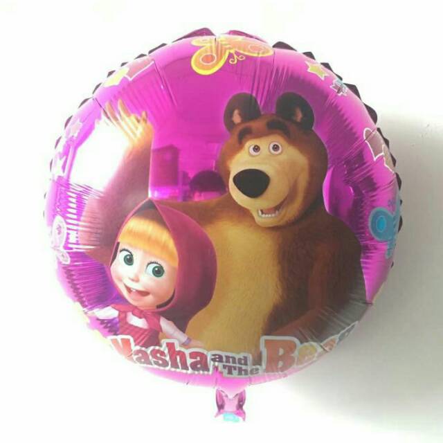 Balon bulat masha and the bear 40cm