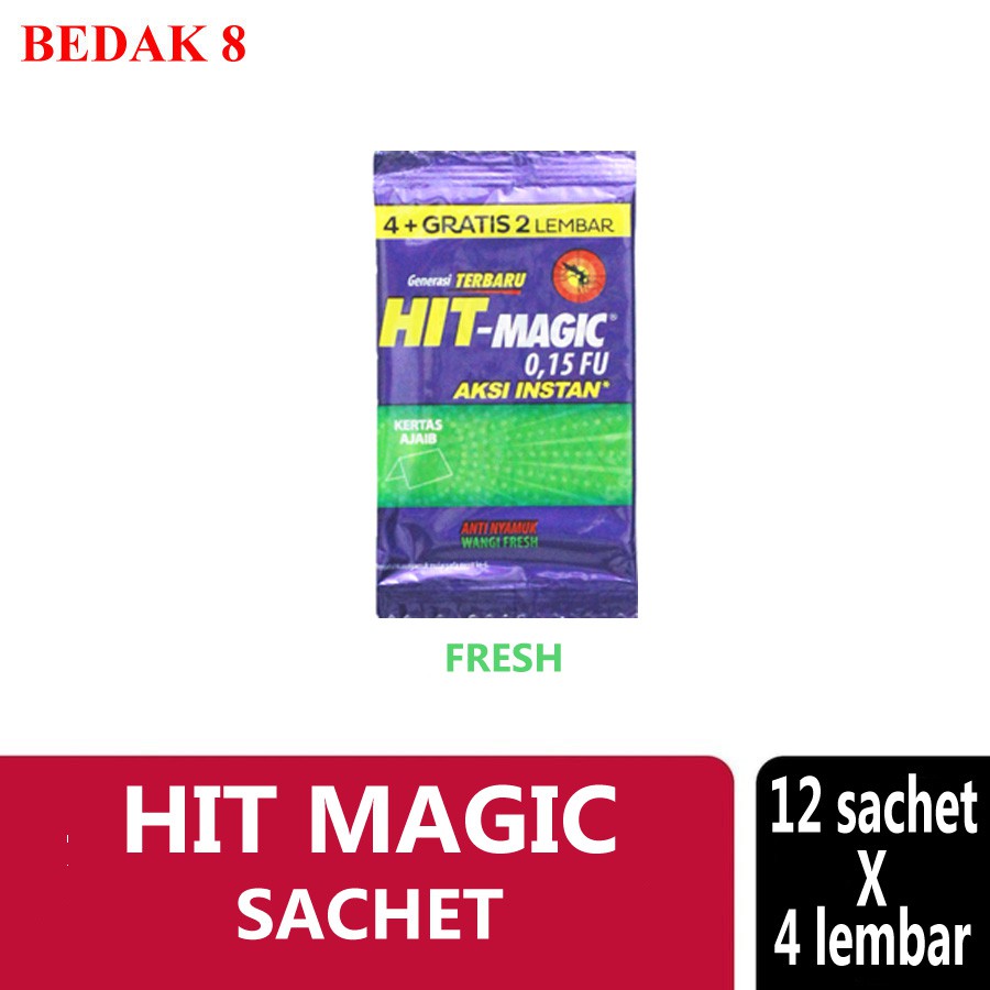 Obat Nyamuk Bakar Kertas Asap HIT Magic Sachet/ Renceng isi 12 Sachet