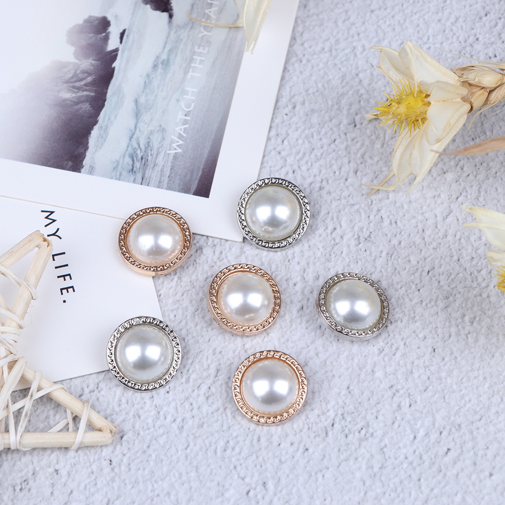 10pcs Kancing Bahan Metal Mutiara Untuk Membuat Scrapbook Diy