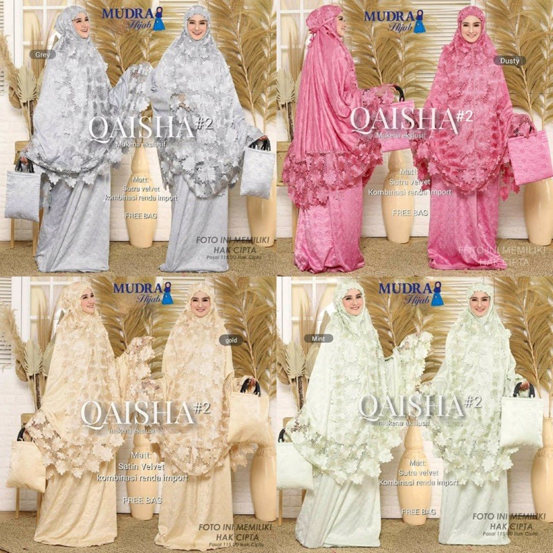 (CUCI GUDANG) MK.QAISHA ORI MUDRA | RUKUH MUSLIMAH TERKINI | MUKENA CANTIK MODERN MURAH