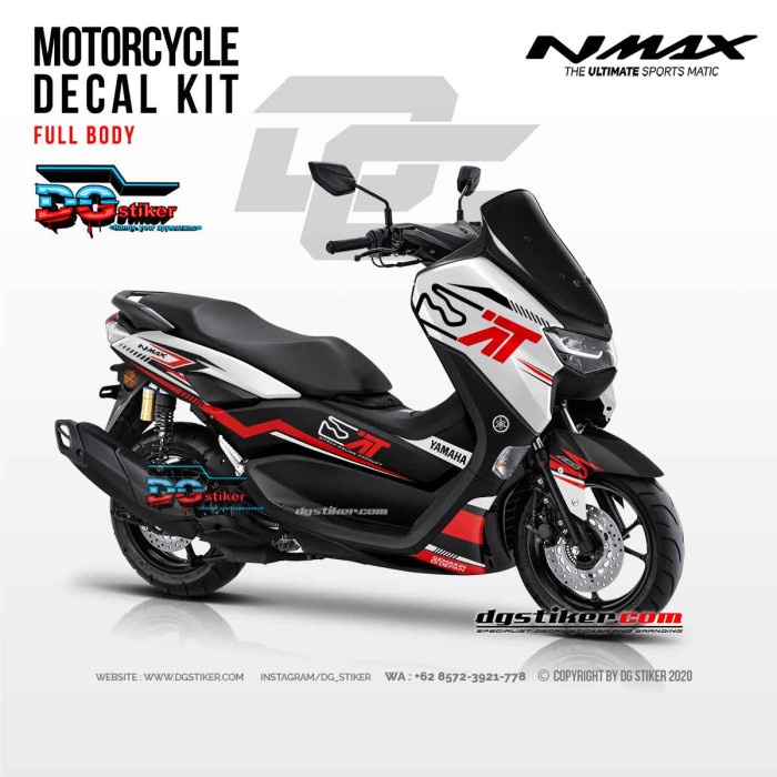 Decal Striping Nmax New Putih Aitech