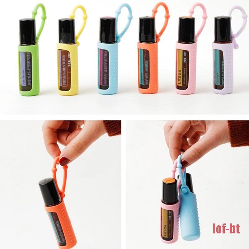 Lof-bt 6pcs / Set Casing Pelindung Botol Minyak Esensial 5 / 15 / 10ml Bahan Silikon Untuk Travel