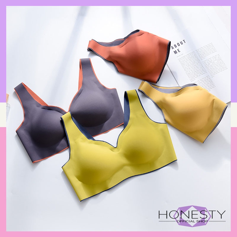 Honesty-109 Sport Bra Gym Bra Olahraga Wanita Tanpa Kawat Elastis Push Up Import