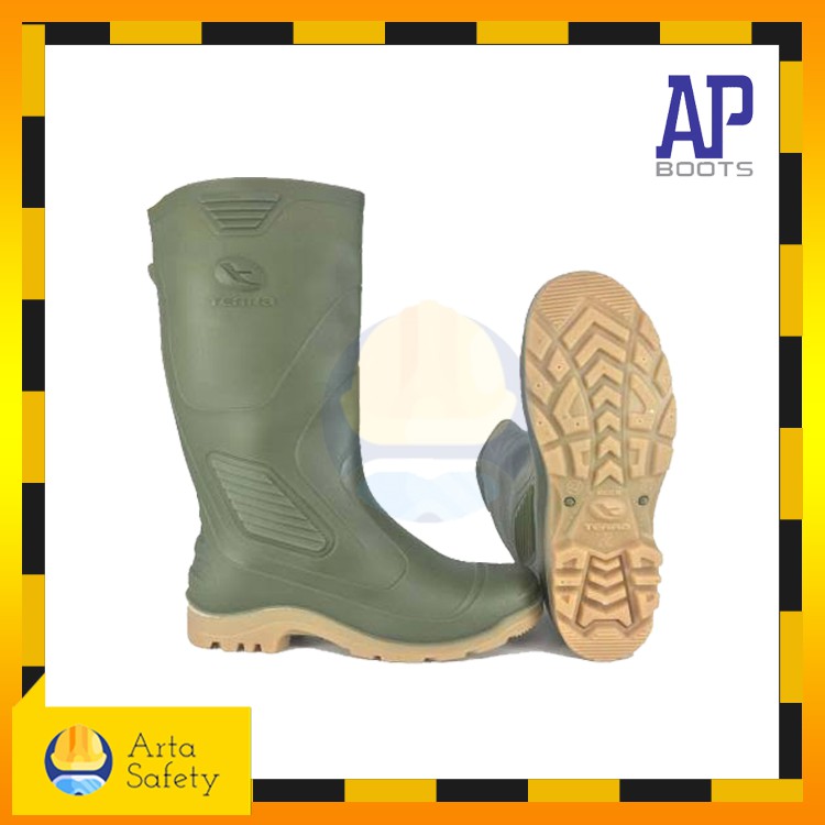 Sepatu Boot/ Sepatu Boots/ Karet Merk AP Terra Eco 3 ( Warna Hijau )