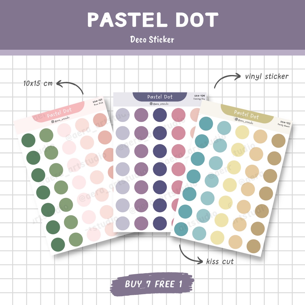 

Pastel Dot : Deco Sticker - by Aera Art Studio | Stiker Bulat - Stiker Dot Warna Pastel Earth Tone - Sticker Aesthetic Jurnal Diary Scrapbook - Stiker Warna Bulat - Label Color Dot - Sticker Korea Bullet Journal DIY - Dot Round Sticker