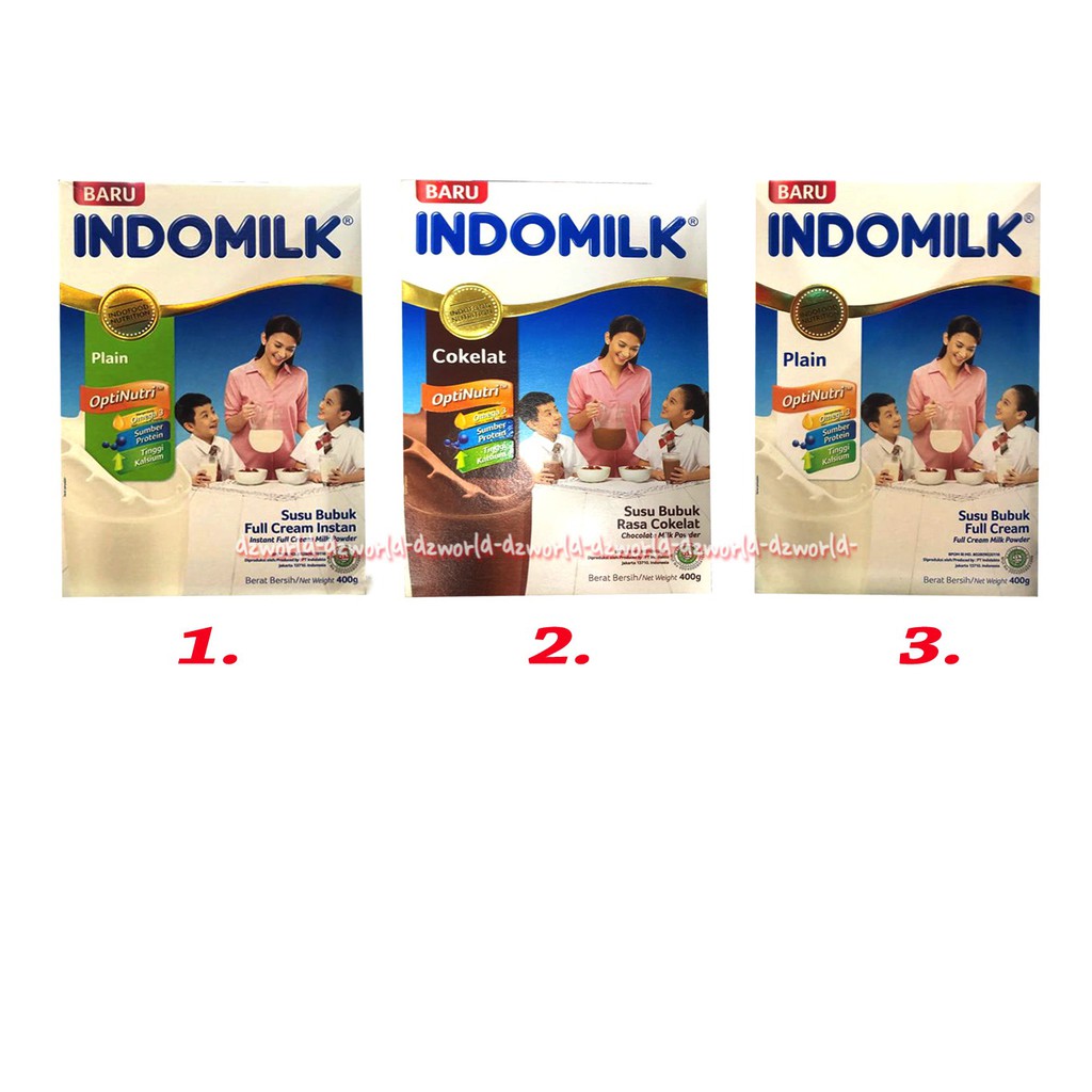 Indomilk Bubuk Coklat Plain 400gr Susu Indomilk Bubuk Coklat Omega 3 Optinutri Indo Milk