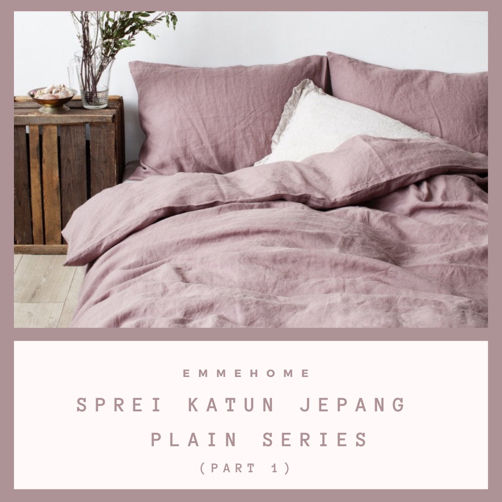 SPREI KATUN JEPANG POLOS PREMIUM BAHAN KATUN JEPANG PREMIUM LEMBUT &amp; DINGIN UKURAN 180x200 / 160x200 / 120x200 TINGGI 30 CM