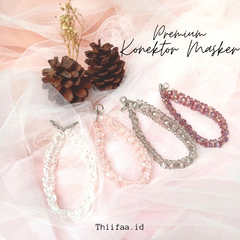 Konektor hijab masker kristal connector pengait masker hijab kristal mutiara