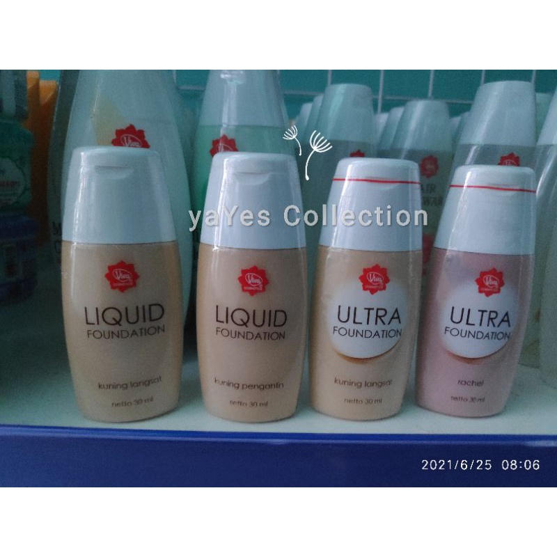 Viva Liquid foundation 30 ml Natural Kuning Langsat Pengantin mangir Wajah Kecantikan Makeup make Up