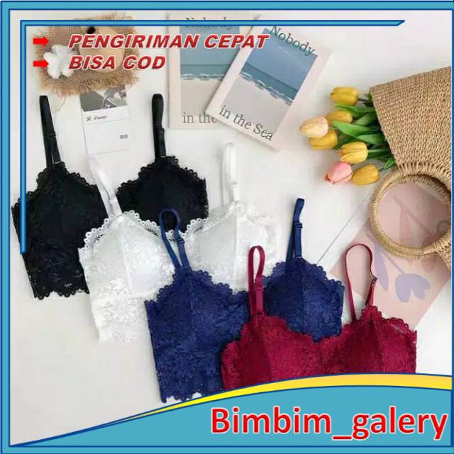 Bra Brukat Bunga TANPA KAWAT / Sport Bra Wanita BH Model Tanpa Kawat/BRA TANPA KAWAT RENDA IMPORT