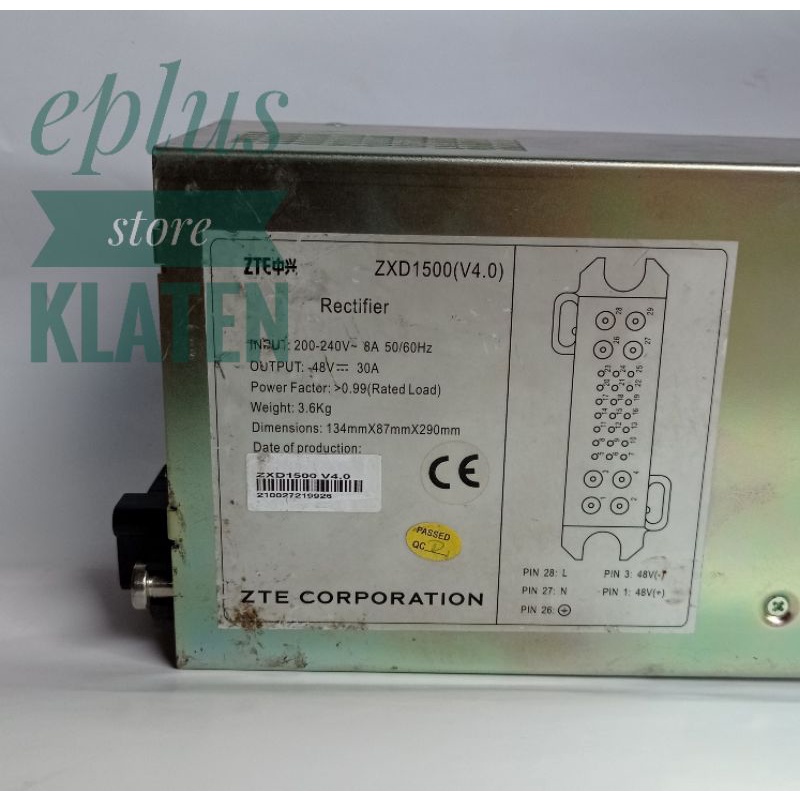 Switching 48V ZTE ZXD1500 PSU 48 Volt 30A Adjust 26-52V Power Suply