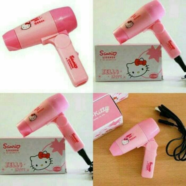 Hair dryer pengering rambut hellokitty hello kitty pink imut lucu mini hair dryer girly cute