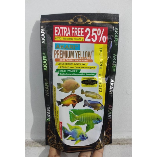 Akari Premium Tropical Yellow 250gr Floating / Akari Premium / Pelet ikan Akari / Akari Yellow