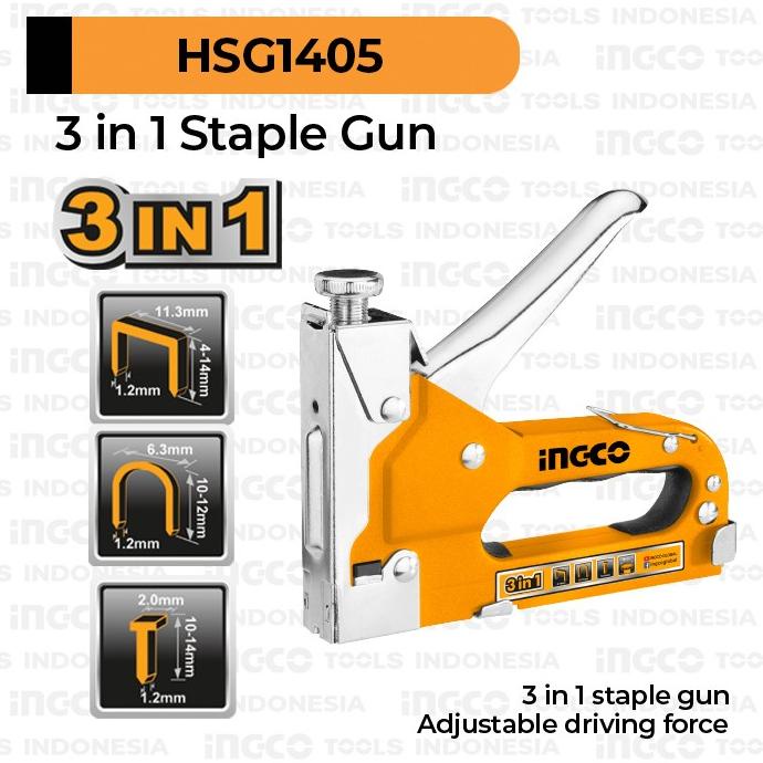 

3-in-1 Staple Gun INGCO HSG1405 - Stapler Staples Steples Tembak Jok