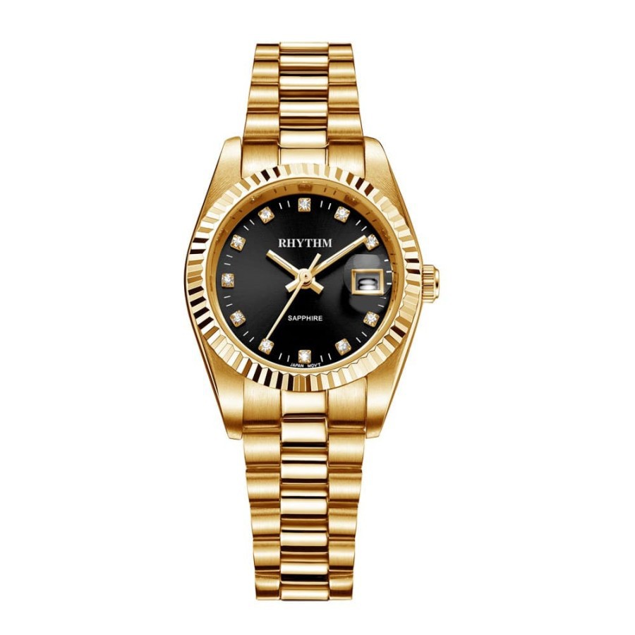 JAM TANGAN WANITA RHYTHM 1204 ORIGINAL STAINLESS STEEL