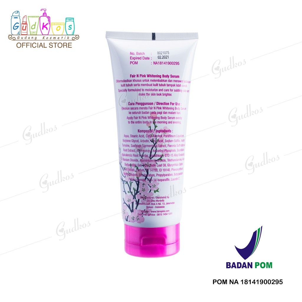 Fair n Pink Whitening Body Serum 160ML Original 100% BPOM