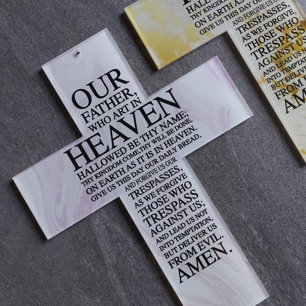 PAJANGAN SALIB DOA BAPA KAMI / CROSS / GANTUNGAN SALIB / DOA BAPA KAMI / KADO RUMAH BARU / HOUSE WAR