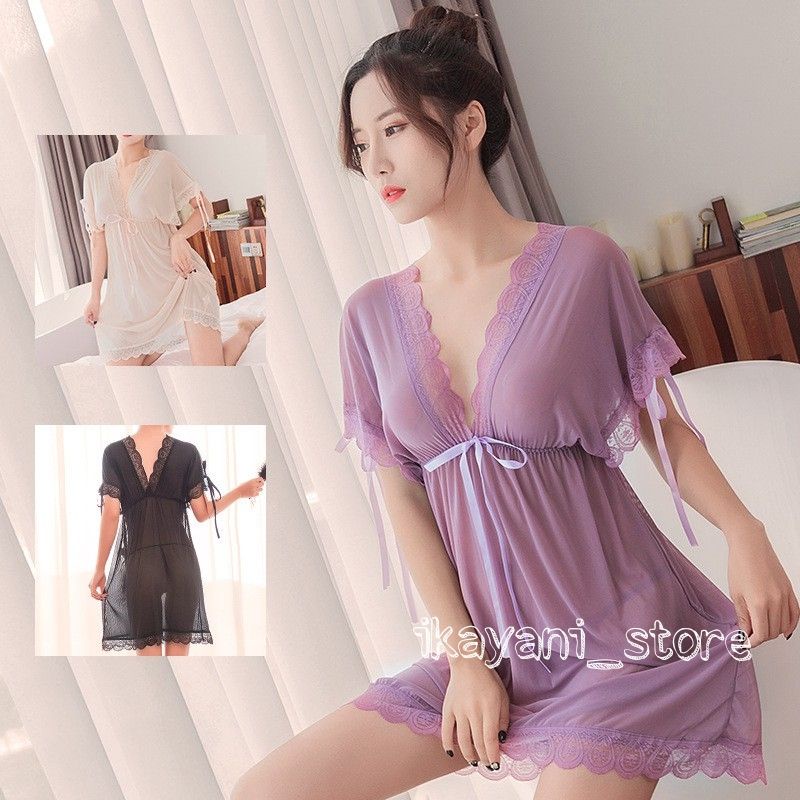 BAJU TIDUR JUMBO BIG SIZE SEXY BAJU HARAM SEXY BAJU DINAS DEPAN SUAMI BAJU DINAS MALAM SEXY LINGERIE COSPLAY SEXY PAKAIAN DALAM WANITA SEXY SLEEPWEAR JUMBO SEXY M L XL XXL XXXL LD 110 120 130-1