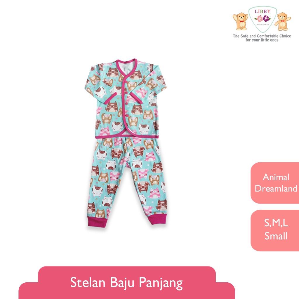 Libby Setelan Baju Panjang Celana Panjang Piyama Size M 12-18 bulan