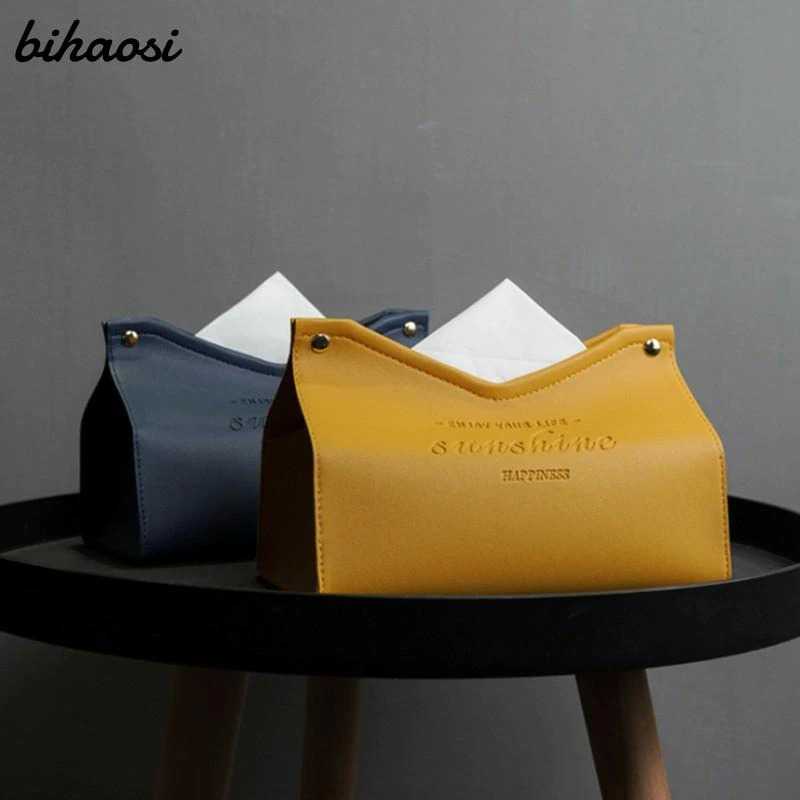 TD-AI Bihaosi Kotak Tisu Premium Kulit Tissue Box V Mouth - ZJ008