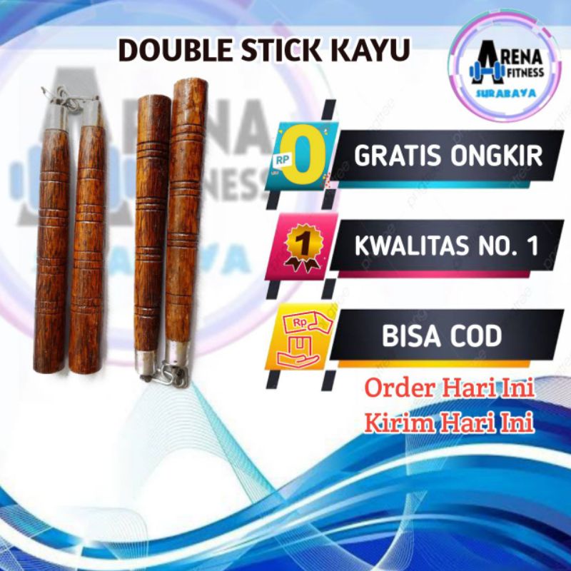 Double stik / nunchaku/ ruyung model kayu dobel stik kayu Nunchaku kayu LOKAL GLGU
