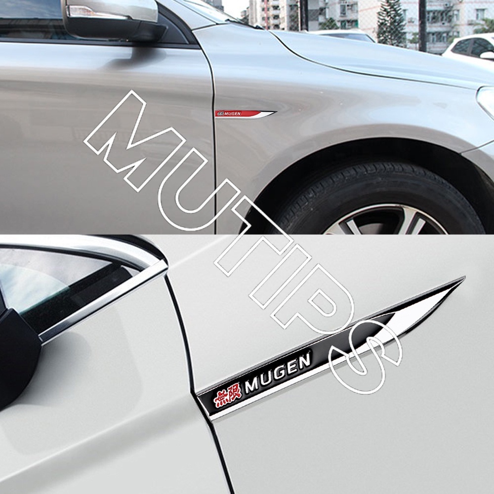 Mitsubishi 2pcs Penanda Trim Fender Samping Mobil 3D Bahan Metal Untuk Xpander Mirage Horse Lancer Pajero Outlander Attrage