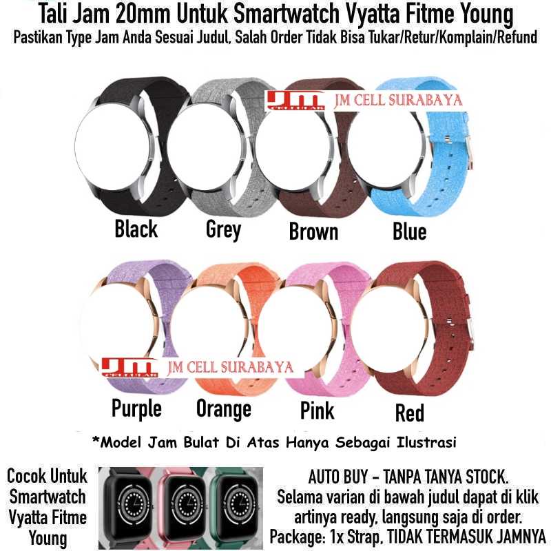 Fabric Watch Strap Vyatta Fitme Young - Tali Jam Tangan 20mm Woven Nylon Kanvas