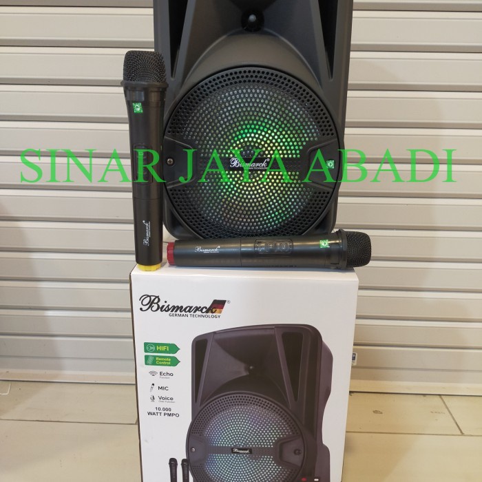 SPEAKER PORTABLE BISMARK BSX 12 E8 10000 WATT PMPO 8 INCH