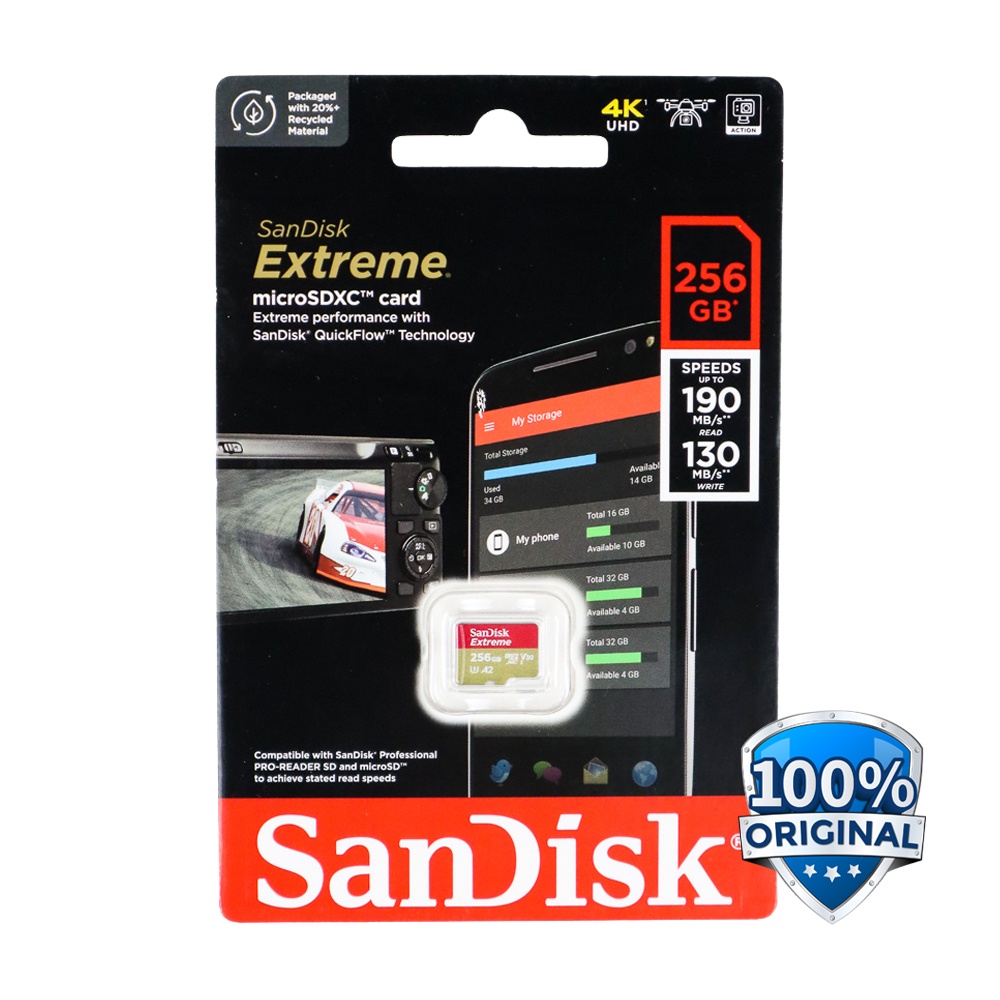 SanDisk MicroSDXC Extreme V30 A2 U3 4K 256GB-SDSQXAV-256G