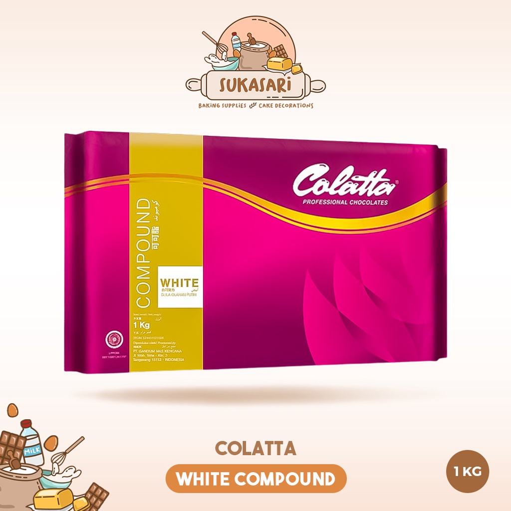 

Sukasari - Colatta White Chocolate Compound 1kg, 5kg / Cokelat Putih Blok / Coklat Batang / Colatta Cokelat Putih Masak