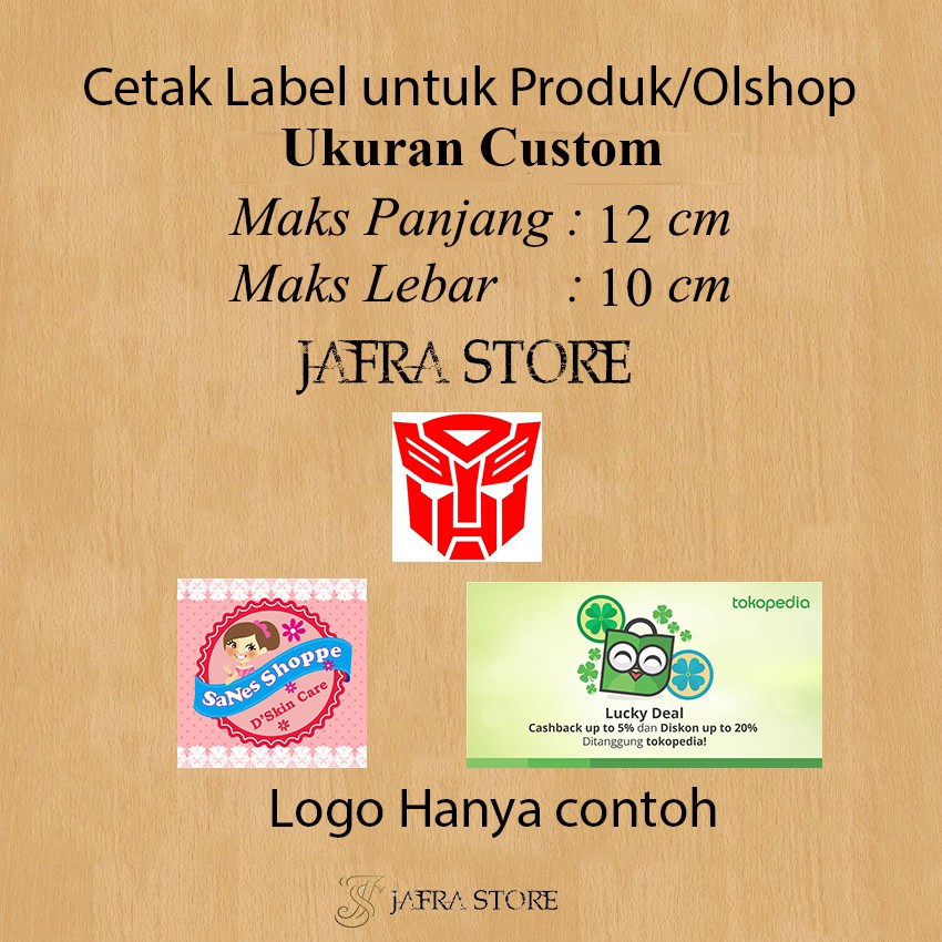 

Cetak Sticker Stiker Label Produk logo usaha kue makanan ukuran custom Paket Super Hemat