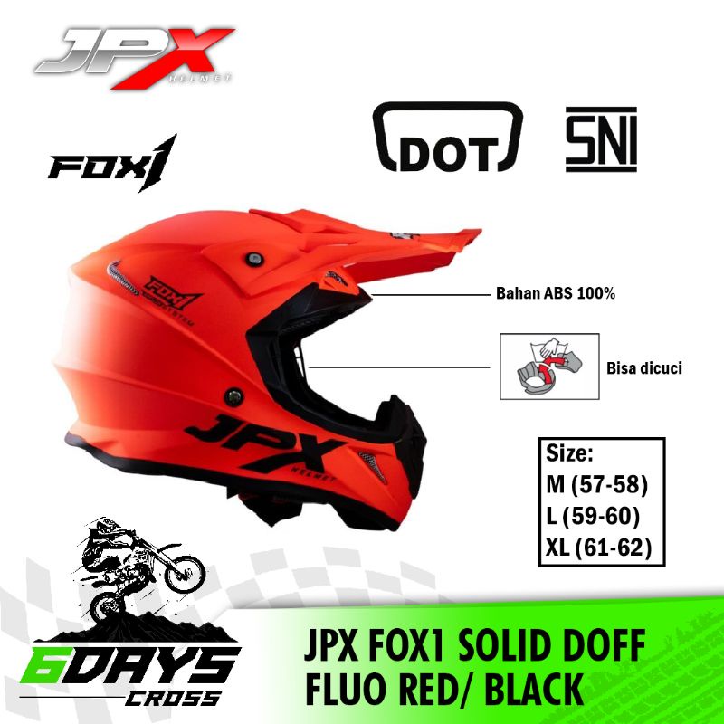 HELM JPX FOX1 SOLID MERAH DOFF