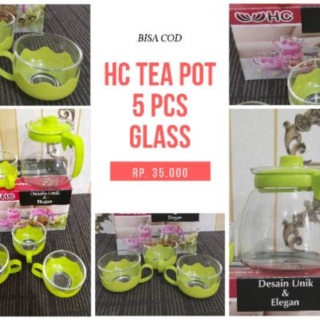 TEKO AIR MINUM TEMPAT TEH TEAPOT TEA POT CERET KACA HC