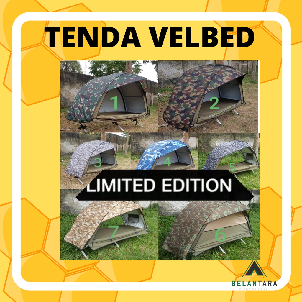 tenda velbed fullset loreng camo tenda offroad 1 orang belantara adventure waterproof double layer