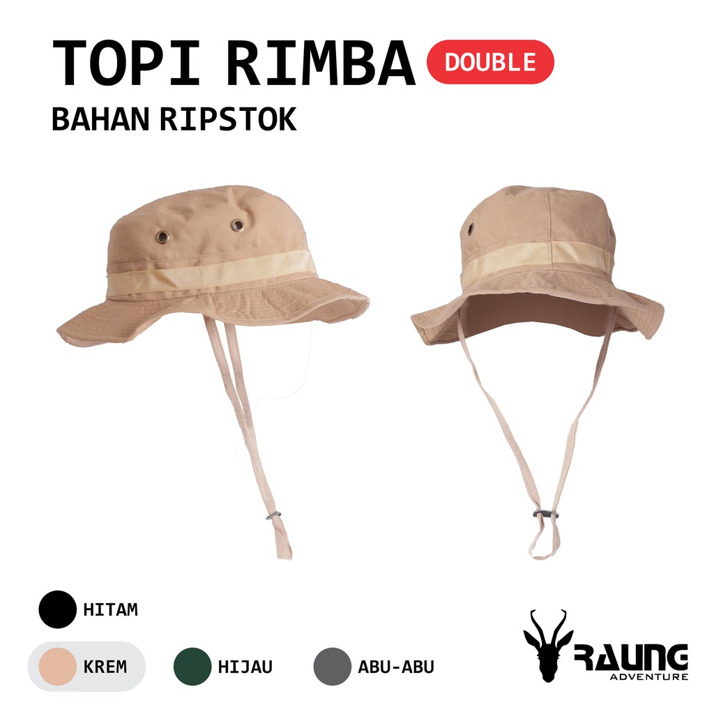 KING STORE Topi Rimba / Topi Gunung / Topi Lapangan - Bahan Ripstok Double Kain