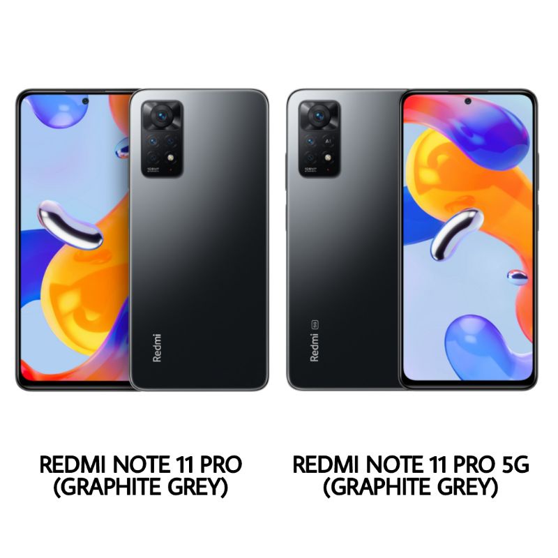 HP Terbaru Xiaomi Redmi Note 11 Pro 5G 8/128 Ram 8GB Rom internal 128GB - New Original Garansi Resmi TAM - Handphone Smartphone Warna Baru Black Grey White Blue Hitam Abu Abu Putih Biru - 6/128 6GB 6 8 128 GB - Promo Murah-Grey