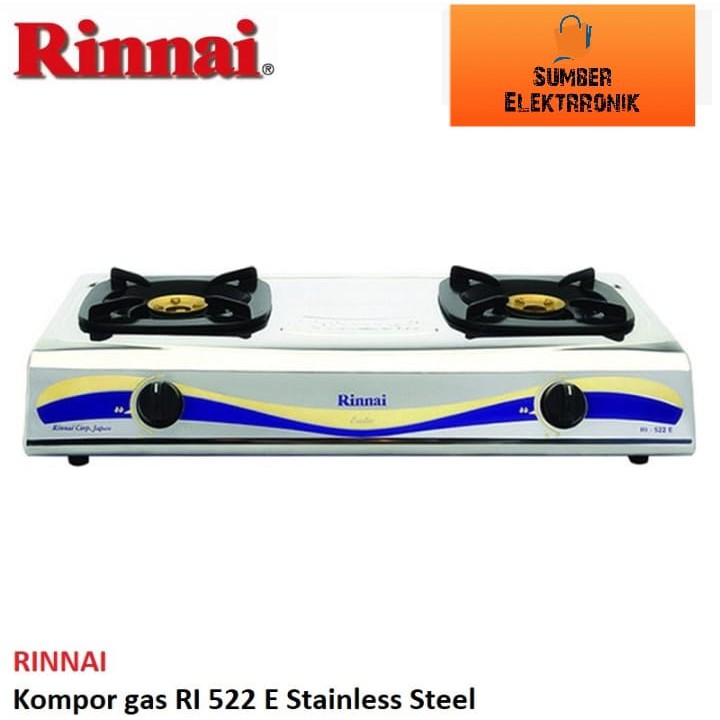 KOMPOR GAS RINNAI RI 522E / RI522E / RI 522 E [2 TUNGKU]