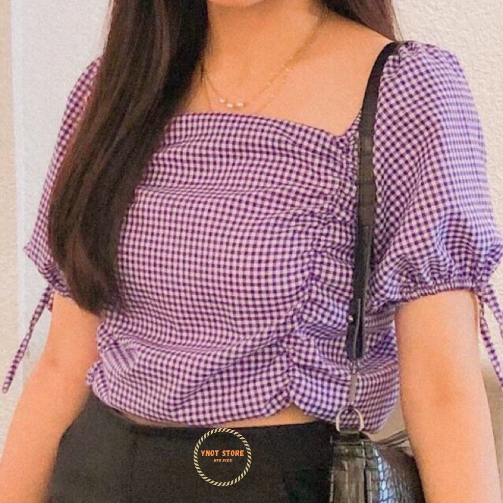 M-XXXXL 008 TALI Baju Atasan Sabrina Irise Kerut/Serut Lengan Panjang/Pendek/Crop Top Jumbo Big Wani