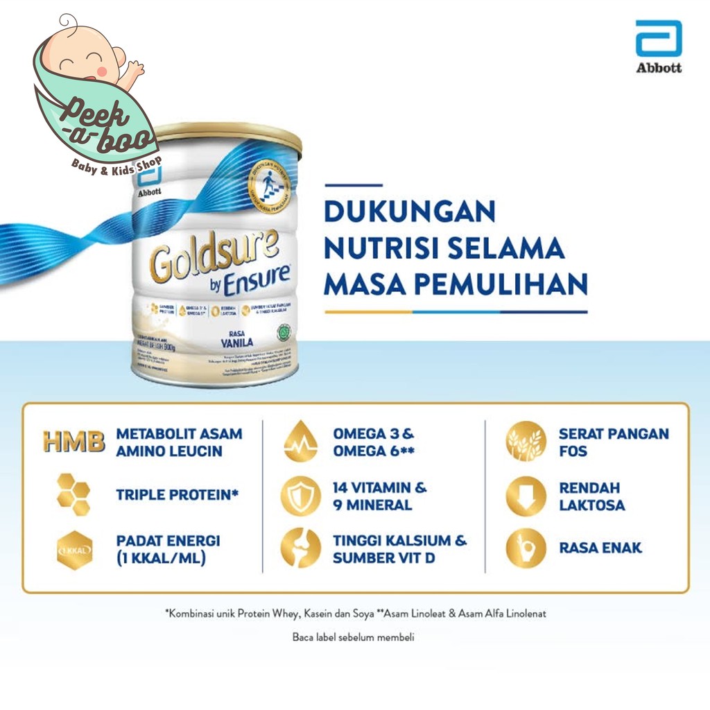 GOLDSURE BY ENSURE VANILA 900GR 400GR SUSU NUTRISI DEWASA