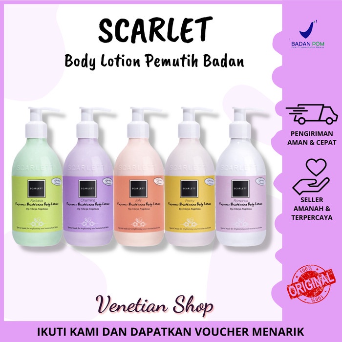 *galerybeautysemarang* Scarlett Whitening Body Lotion [Jolly Ready] Scarlet Original Hand Scrub Lulur Romansa Charming