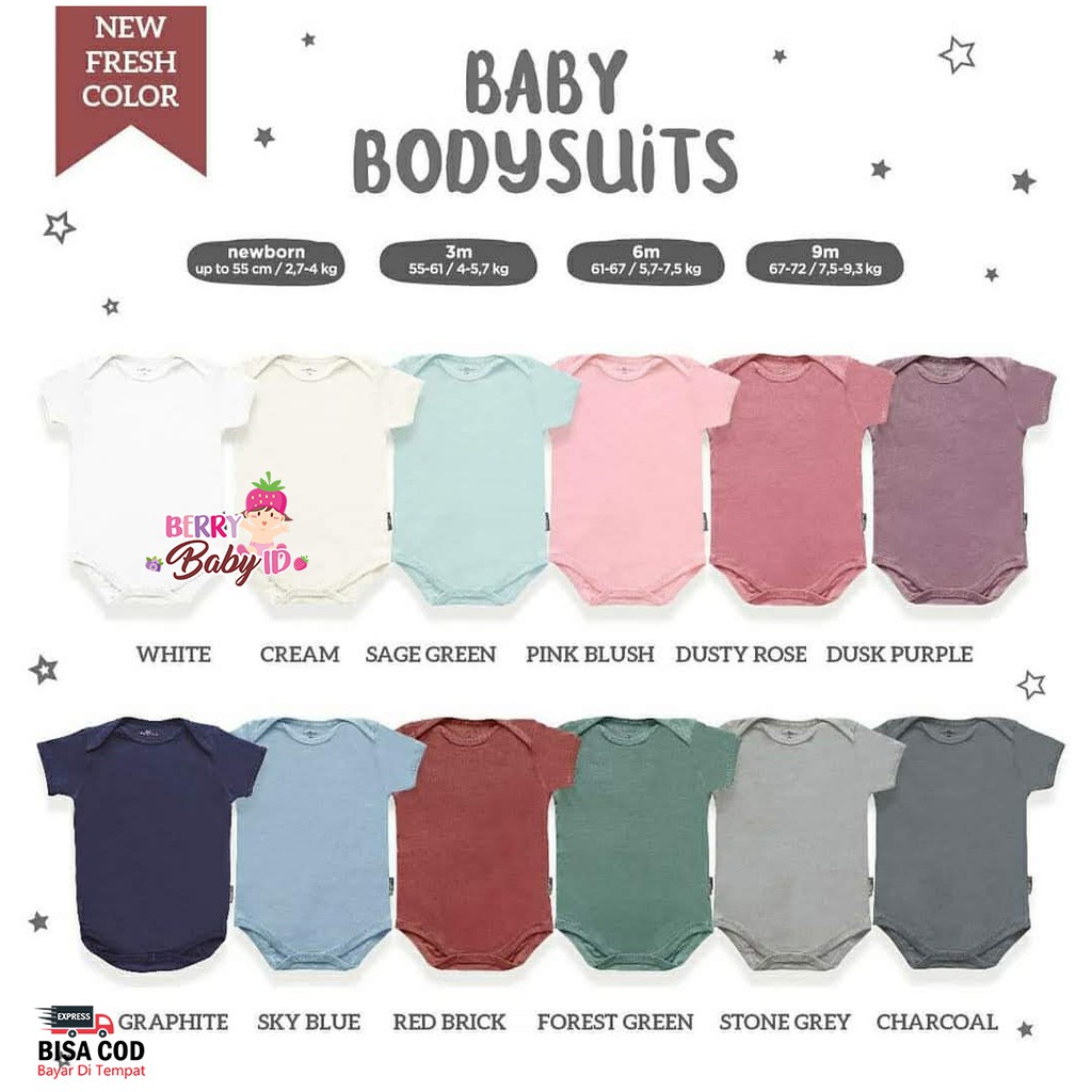 Little Palmerhaus Everyday Wear Bodysuit Jumper Bayi Boy Unisex 0-24 Bulan Berry Mart